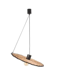 Lámpara colgante Costas – Faro – De ratán, 60-100 cm