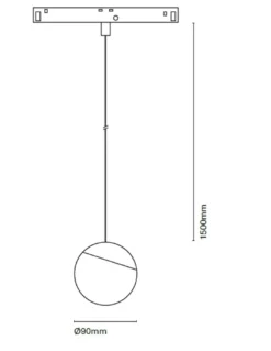Lámpara colgante de carril 48V - Nexia - Lámpara bola de vidrio opal
