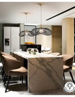 Lámpara colgante decorativa Forma - Schuller - Lámpara de malla metálica con forma orgánica