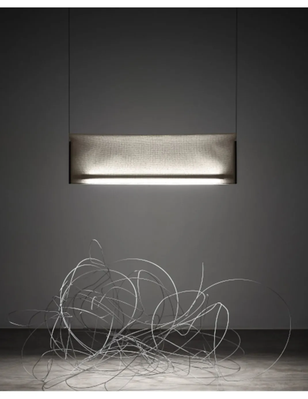Lámpara colgante de techo Nebra – a-emotional light – Lámpara decorativa LED 2173 lm 2700K, Disponible en topo y beige