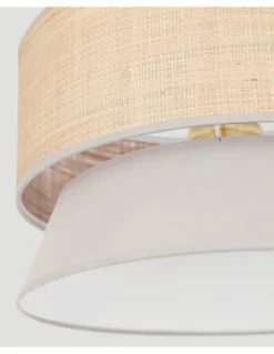 Lámpara colgante de techo Salomon – IDP Lampshades – Diseño natural, pantalla de lino y rafia