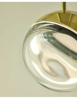 Lámpara colgante Dora - Aromas - Lámpara bola elegante 10 cm, dorado y cristal óptico