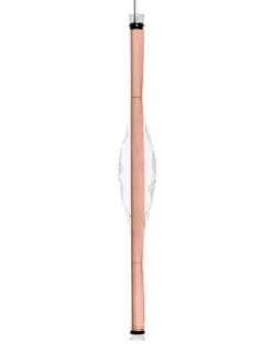 Lámpara colgante Dune Vertical – LZF – Lámpara de madera natural y vidrio soplado, LED regulable, Alto: 120 cm