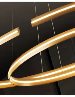 Lámpara colgante Elipse – Schuller – Lámpara LED regulable, acabado oro cepillado