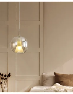 Lámpara colgante Elsa – Mantra – Diseño de cristal, pantalla redonda