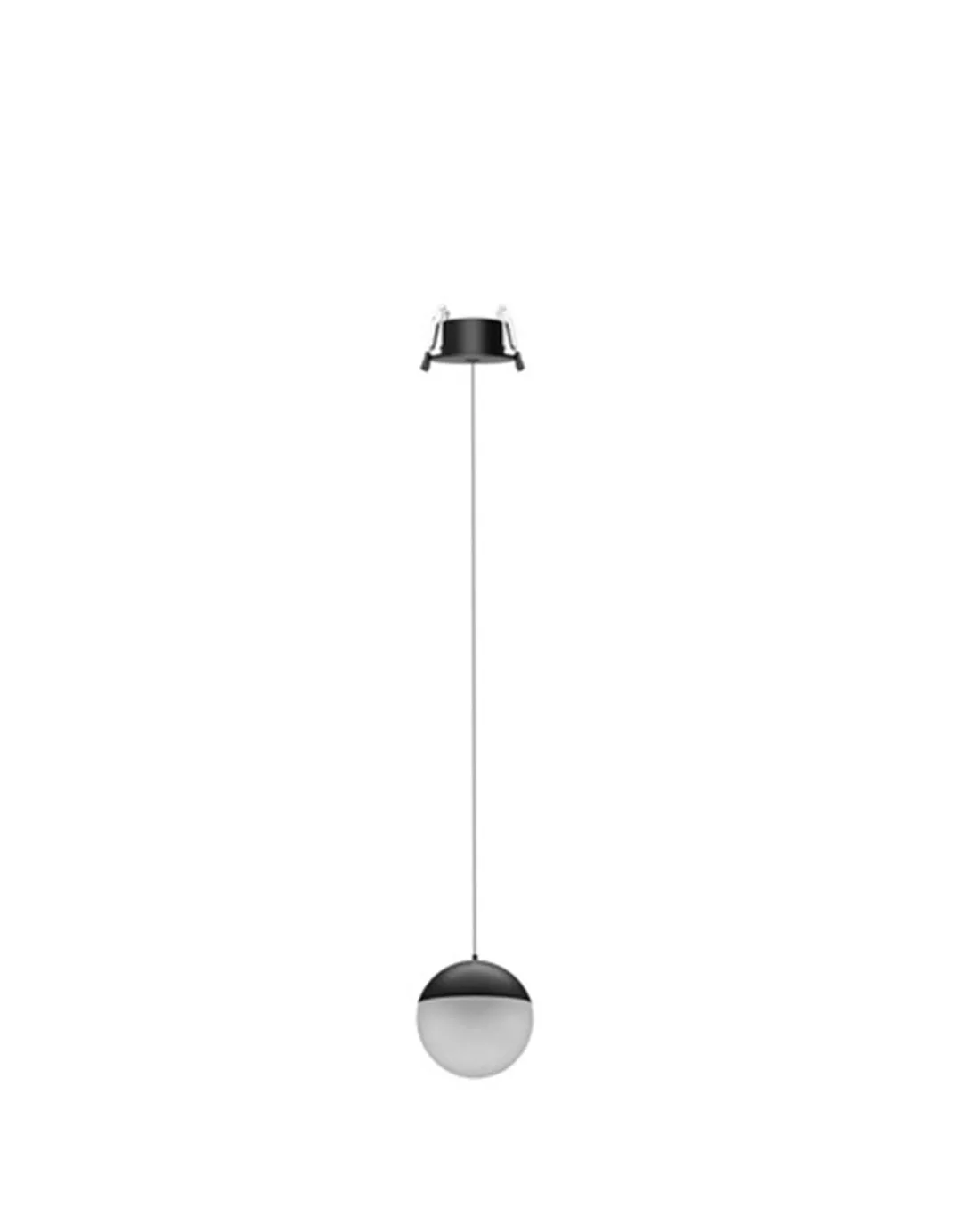 Lámpara colgante empotrable Kilda – Mantra – Pantalla esférica, disponible en blanco, negro y oro