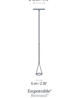 Lámpara colgante empotrable Skybell Plus - Bover - Lámpara minimalista regulable en ebano negro