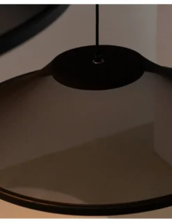 Lámpara colgante empotrable Warp - Arkoslight - Pantalla textil, translúcida