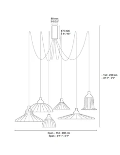 Lámpara colgante Eperara-Siapidara Set 6 - PET Lamp - Lámpara artesanal de araña, materiales reciclados