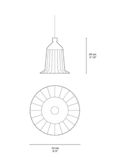 Lámpara colgante Eperara-Siapidara Single M-A - PET Lamp - Lámpara boho chic de fibra natural