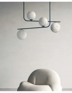 Lámpara colgante Equilibre - Fokobu - Lámpara tipo bola de mármol blanco, 2 medidas