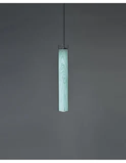Lámpara colgante Estela Vertical - LZF - Lámpara de techo LED tubular, madera+vidrio
