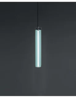 Lámpara colgante Estela Vertical - LZF - Lámpara de techo LED tubular, madera+vidrio