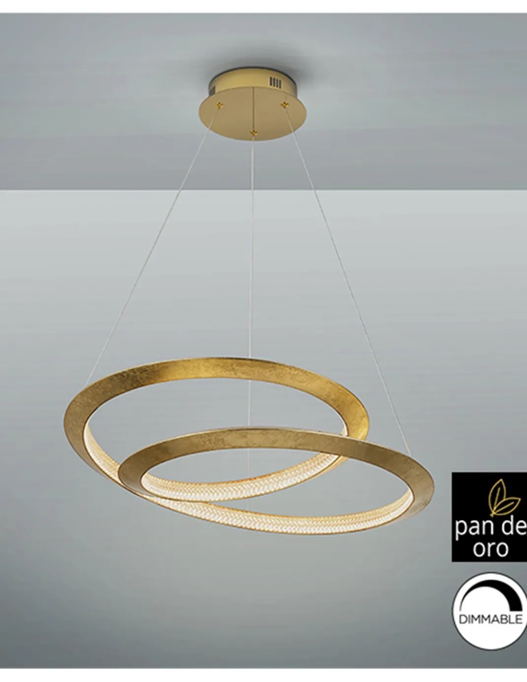 Lámpara colgante Eternity – Schuller – Diseño decorativo dorado, 2 tamaños