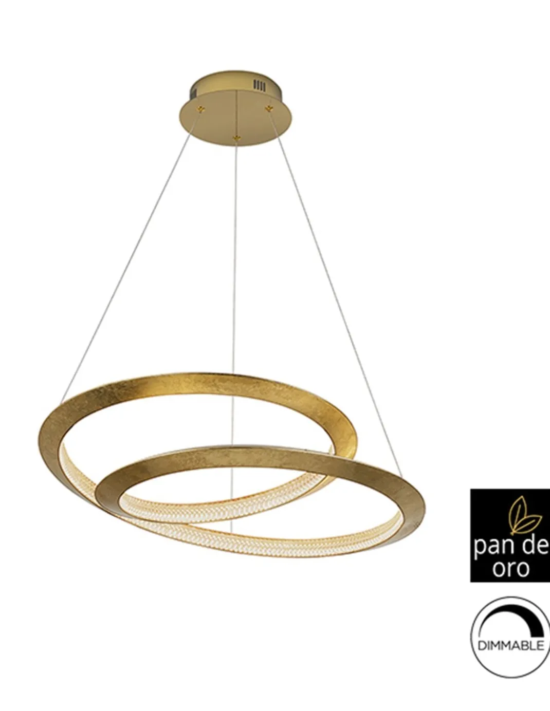 Lámpara colgante Eternity – Schuller – Diseño decorativo dorado, 2 tamaños