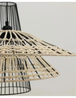 Lámpara colgante Farah - IDP Lampshades - Lámpara boho chic de ratán