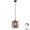 Lámpara colgante Fox – Schuller – Doble tulipa de cristal y malla