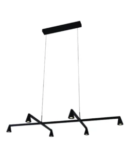 Lámpara colgante África - Mantra - Lámpara horizontal negra con 6 luces