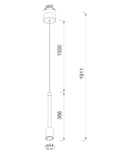 Lámpara colgante Fugaz - Mantra - Lámpara tubular LED