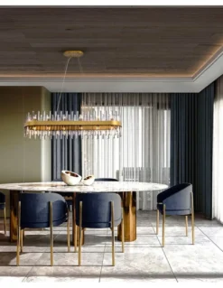Lámpara colgante Grace - Schuller - Diseño ovalado, barras de cristal