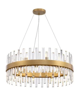Lámpara colgante Grace - Schuller - Lámpara redonda de 18 luces, barras de cristal