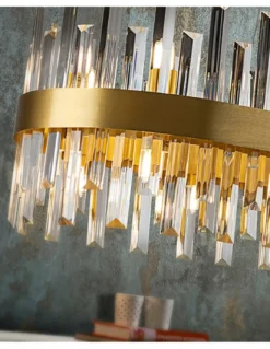 Lámpara colgante Grace – Schuller – Lámpara elegante con barras de cristal, acabado oro