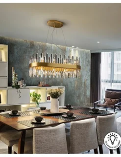 Lámpara colgante Grace – Schuller – Lámpara elegante con barras de cristal, acabado oro
