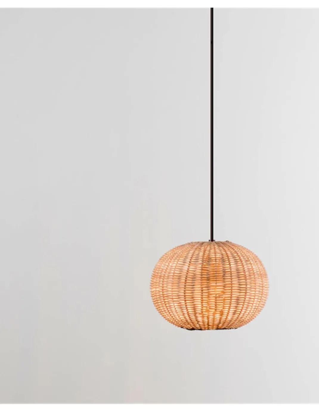 Lámpara colgante Haka - Faro – Pantalla de ratán circular, aspecto natural