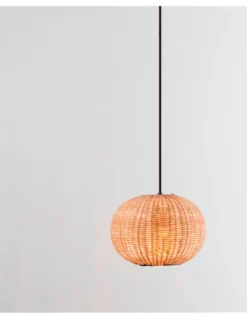 Lámpara colgante Haka - Faro – Pantalla de ratán circular, aspecto natural