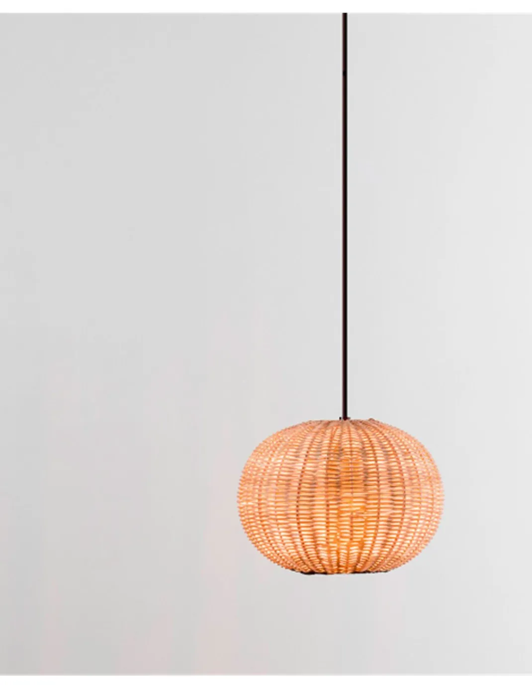 Lámpara colgante Haka - Faro – Pantalla de ratán circular, aspecto natural