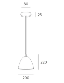 Lámpara colgante Hat – Massmi – Pantalla cónica de hierro pintado, Cable 1 metro