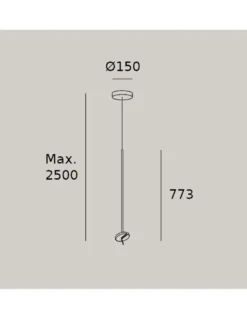 Lámpara colgante Invisible Single – LedsC4 - Diseño minimalista negro, LED regulable y orientable