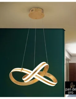 Lámpara colgante Lazas – Schuller – Lámpara LED moderna con acabado pan de oro