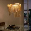 Lámpara colgante LED de metal acabada en oro con 5 luces 2800K – Sicilia – MYO
