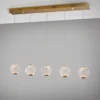 Lámpara colgante lineal Austral – Schuller – Diseño elegante con 5 tulipas de acrílico