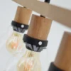 Lámpara colgante lineal Galywood - IDP Lampshades - Lámpara estilo nórdico y vintage de madera y cristal