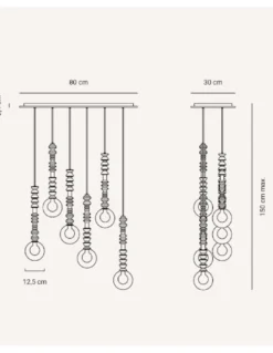 Lámpara colgante lineal Joselito – Fokobu – Lámpara decorativa de madera negra, 6 luces