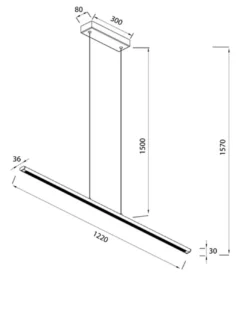 Lámpara colgante Lineal - Mantra - Lámpara LED para oficina