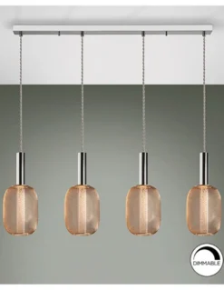 Lámpara colgante lineal Micrón – Schuller – Lámpara decorativa con 4 luces