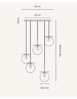 Lámpara colgante lineal Saturno – Fokobu – Lámpara decorativa tipo bola, 5 luces