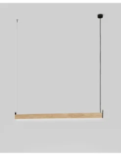 Lámpara colgante lineal Trave – Fokobu – Diseño moderno de madera de roble y pino