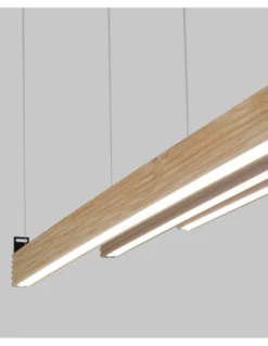 Lámpara colgante lineal Trave – Fokobu – Diseño moderno de madera de roble y pino