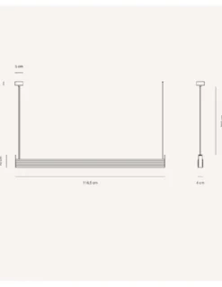 Lámpara colgante lineal Trave – Fokobu – Diseño moderno de madera de roble y pino