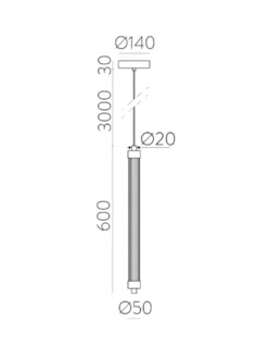 Lámpara colgante Lineo - ACB - Colgante LED tubular minimalista