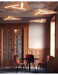Lámpara colgante Liwi – Luz Negra – Pantalla de madera contrachapada, disponible en varias opciones