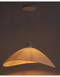 Lámpara colgante Makonis - IDP Lamphades - Lámpara decorativa blanca con pantalla curva