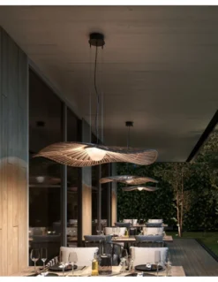 Lámpara Colgante Mediterrànea - Bover - Lámpara de exterior, de fibra sintética marrón, LED regulable Triac