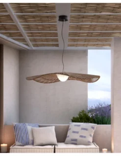Lámpara Colgante Mediterrànea - Bover - Lámpara de exterior, de fibra sintética marrón, LED regulable Triac
