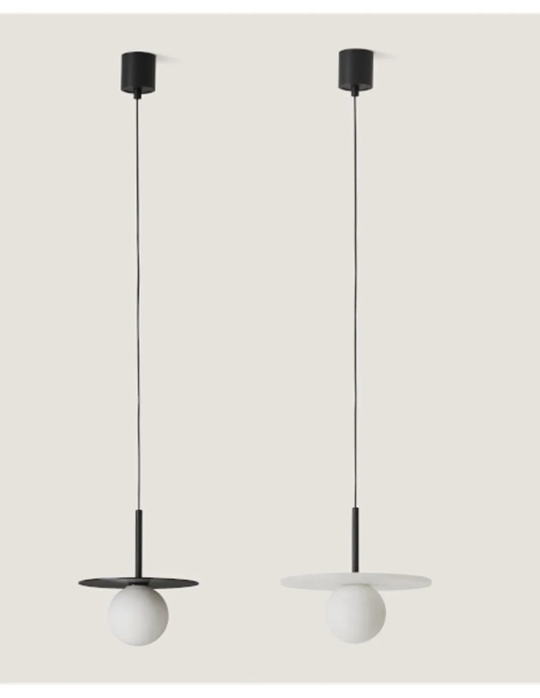 Lámpara colgante Miro – Aromas – Lámpara de techo blanco o negro, LED 2700K, 20 cm