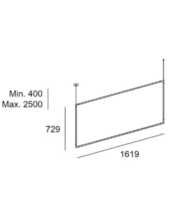 Lámpara colgante Modular Rectangular Vertical - LedsC4 - Lámpara negra minimalista, LED regulable